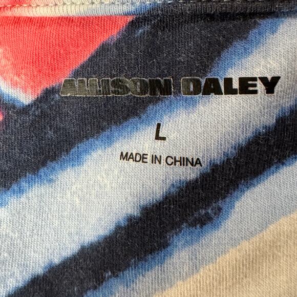 Allison Daley Large Top Geometric Rhinestones Stretch 3/4 Sleeve Round Neck - Picture 6 of 8